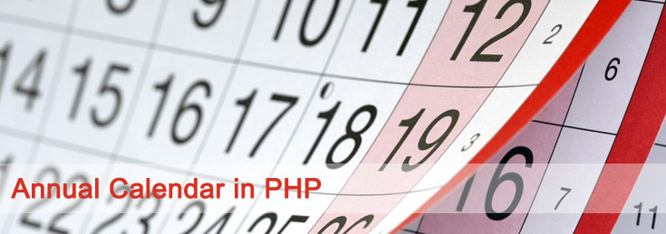 PHP Calendar Coding – Annual Calendar Project