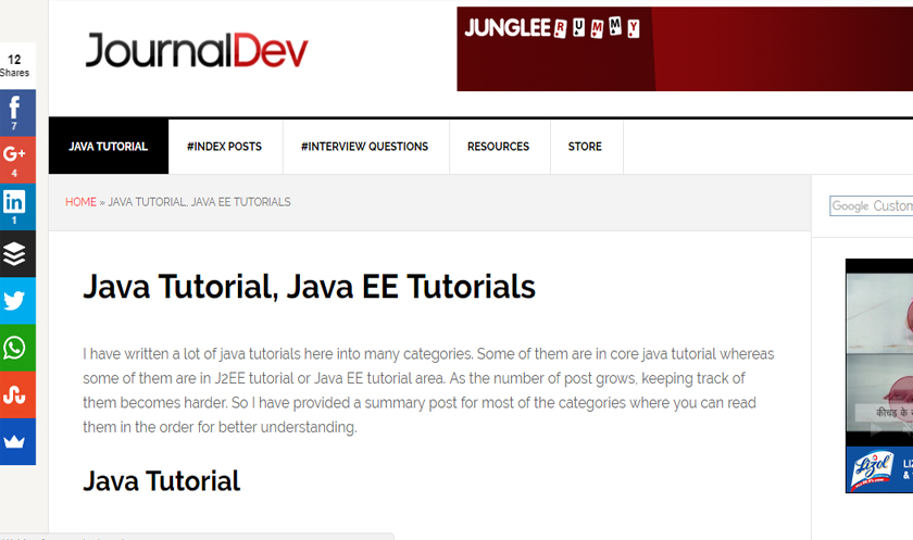 journaldev tutorial websites for java 2017