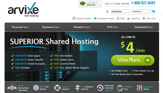 arvixe web hosting for wordpress