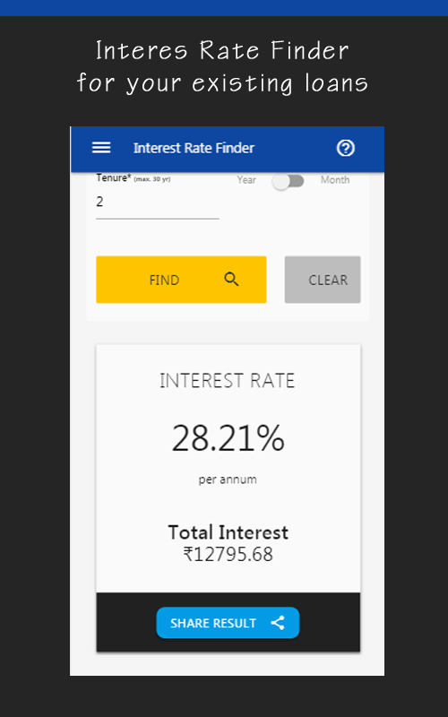Interest Rate Finder Mobile App