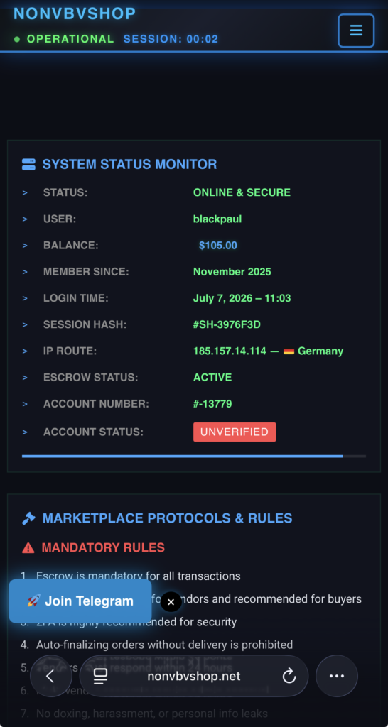 Dashboard Non Vbv Shop